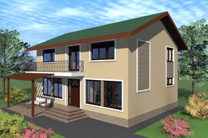 Proiectare model de casa parter cu etaj 204 mp langa Bucuresti thumbnail