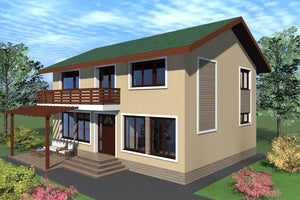 Proiectare model de casa parter cu etaj 204 mp langa Bucuresti thumbnail