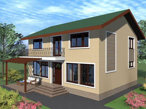 Proiectare model de casa parter cu etaj 204 mp langa Bucuresti thumbnail