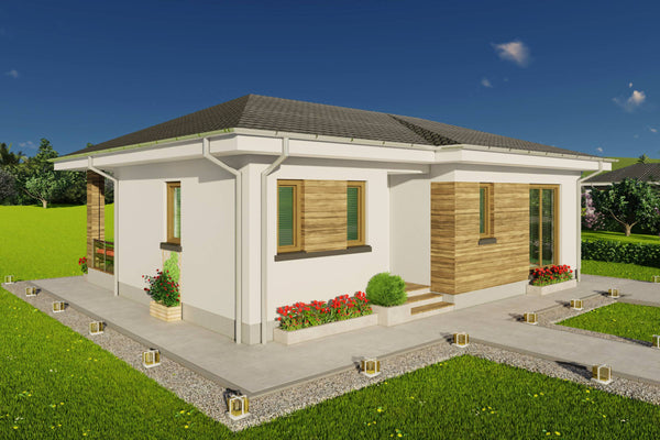 Randare de zi pentru locuinta parter proiect de casa frumoasa mica