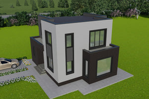Randare photoreala casa moderna cu etaj si compartimentare eficienta thumbnail