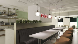 Realizare design interior zona luat masa cladire de birouri thumbnail