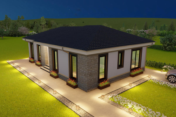 redare exterioara casa din zidarie perfect proportionata