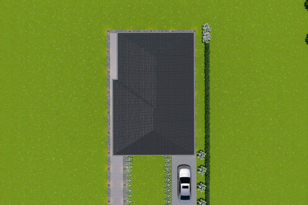 reprezentare grafica model de acoperis casa frumoasa din zidarie vedere aeriana