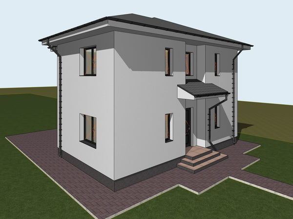 scena 3D volumetrie proiect casa cu etaj
