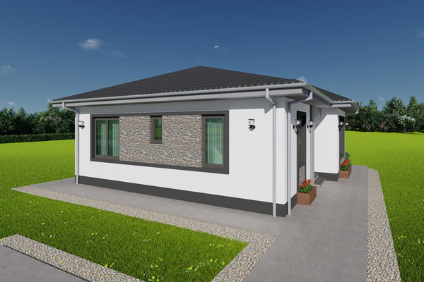 Simulare de zi exterior resedinta doar parter aspect modern