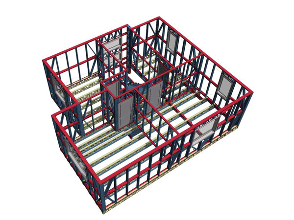 proiect de structura metalica vedere aeriana la etaj fara acoperis