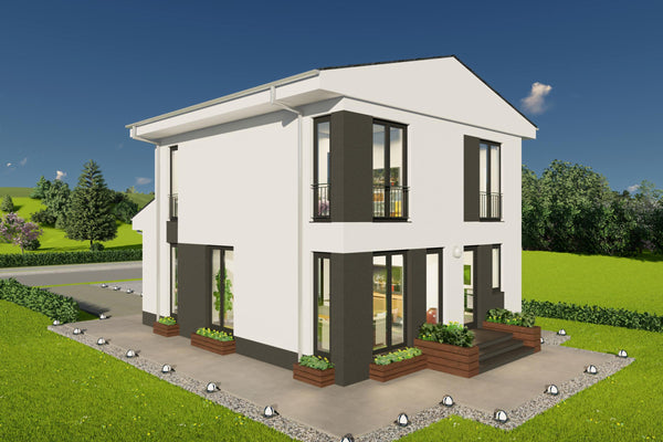 Terasa si acces exterior din bucatarie - Proiect casa 150-164