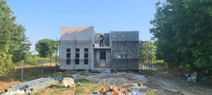 Termoizolatie exterioara vata bazaltica si masa de spaclu constructie casa de 130 mp thumbnail