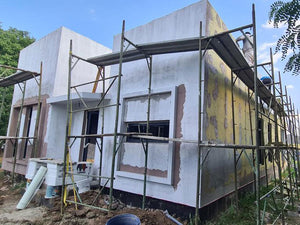Termoizolatie exterioara vata bazaltica si masa de spaclu constructie casa de 130 mp thumbnail