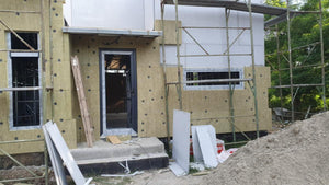 Termoizolatie exterioara vata bazaltica si masa de spaclu constructie casa de 130 mp thumbnail