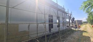 Termoizolatie exterioara vata bazaltica si masa de spaclu constructie casa de 130 mp thumbnail