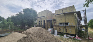 Termoizolatie exterioara vata bazaltica si masa de spaclu constructie casa de 130 mp thumbnail