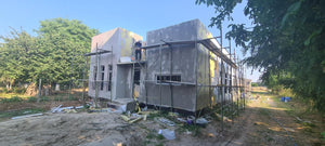 Termoizolatie exterioara vata bazaltica si masa de spaclu constructie casa de 130 mp thumbnail