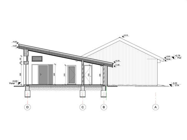 fatada 2 proiect de arhitectura casa pe structura metalica