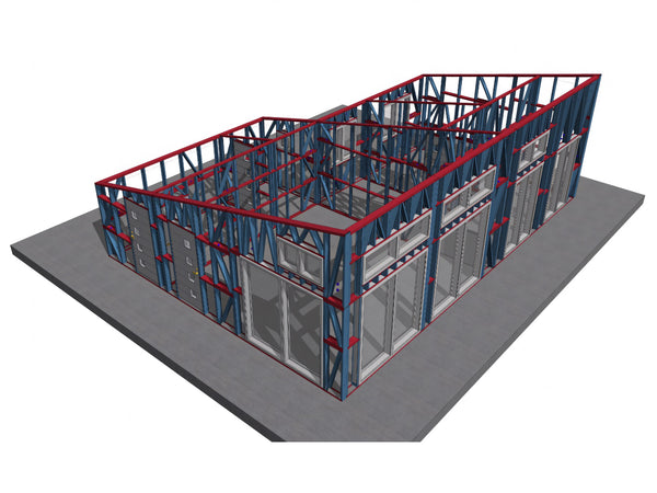 volumetrie proiect de structura metalica casa vedere compartimentare