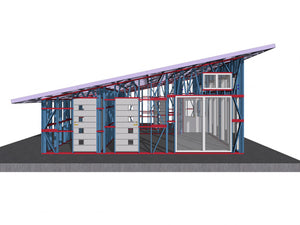 volumetrie proiect de structura metalica casa vedere intrare casa thumbnail