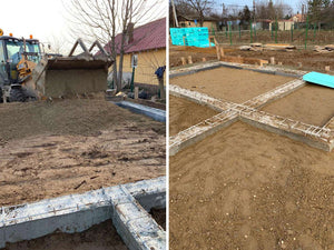 Umplerea spatiilor dintre fundatii pentru casa de 162 mp in Snagov thumbnail