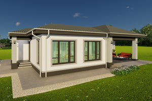 Vizualizare 3D constructie casa din zidarie cu design modern thumbnail