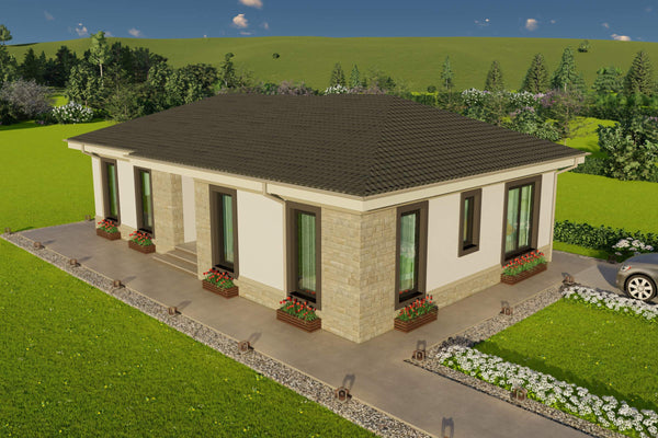 Vizualizare 3D design urban casa pe schelet metalic