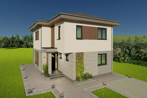 vizualizare 3D imobil modern pe structura metalica laterala stanga thumbnail