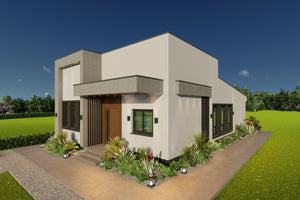Vizualizare 3D model casa modulara 150 mp la sol thumbnail