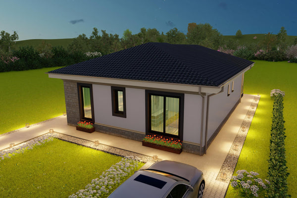 Vizualizare fatada laterala dreapta proiect casa