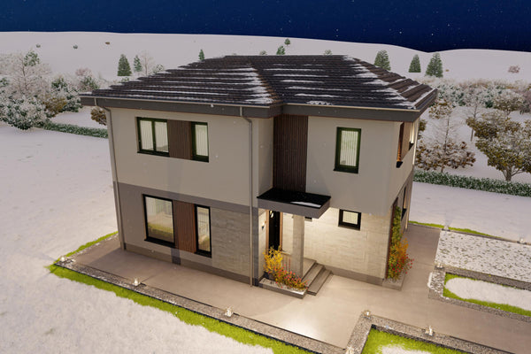 volumetrie etaj casa pe structura LGSF