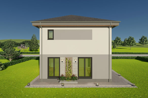 volumetrie proiect casa 160 mp cu linii curate